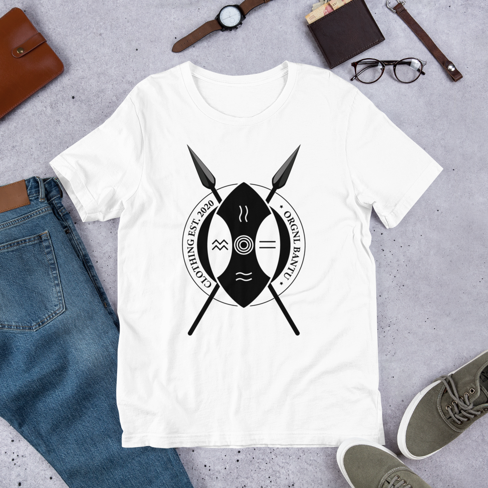 Bantu Shield T-Shirt Bright | B-W